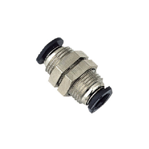 0 - 60℃ Pneumatic Tube Fittings PMM - C Micro Connector Straight Equal Two Hexagon Nuts